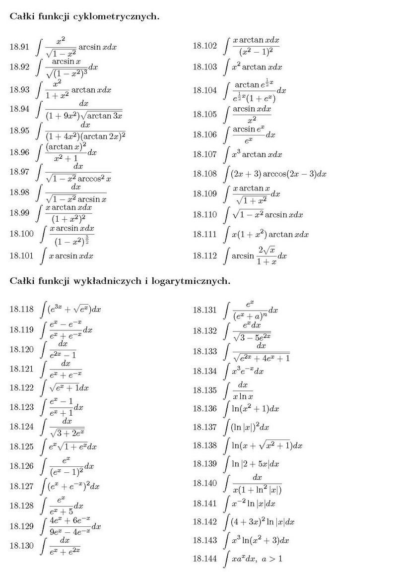 Całki Zadania 4956